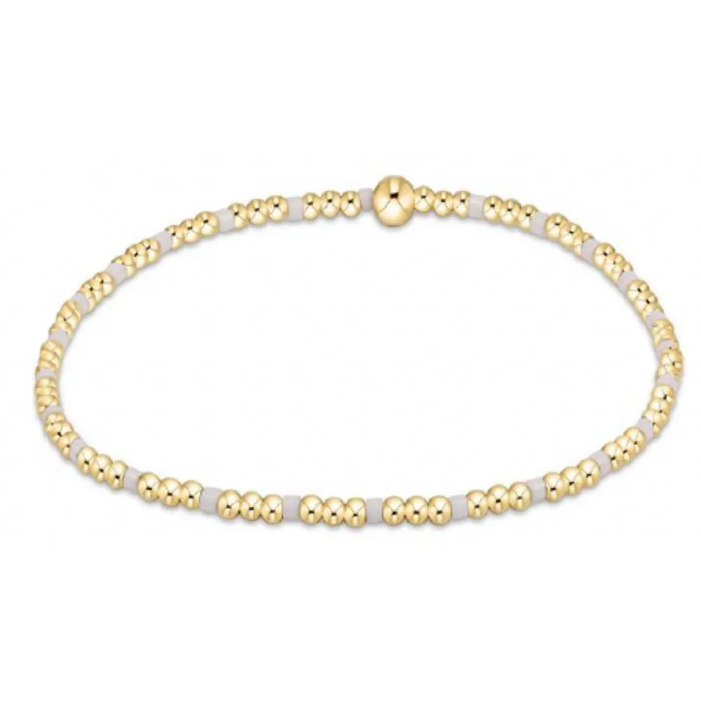 enewton 5.5" egirl Hope Sincerity Pattern 2mm Bead Bracelet - White