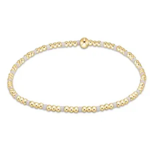 enewton 5.5" egirl Hope Sincerity Pattern 2mm Bead Bracelet - White