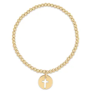 enewton 6.25" Classic Gold 3MM Bead Bracelet- Blessed Gold Disc