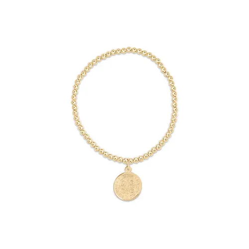 enewton 6.25" Classic Gold 3mm Bead Bracelet - Blessing Gold Disc