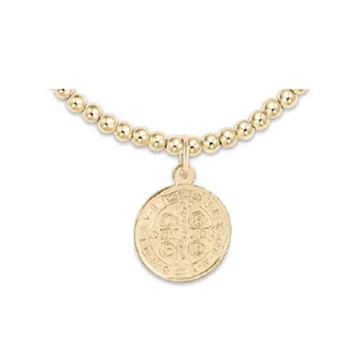 enewton 6.25" Classic Gold 3mm Bead Bracelet - Blessing Gold Disc