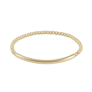enewton 6.25" Classic Gold 3mm Bead Bracelet - Bliss Bar Textured