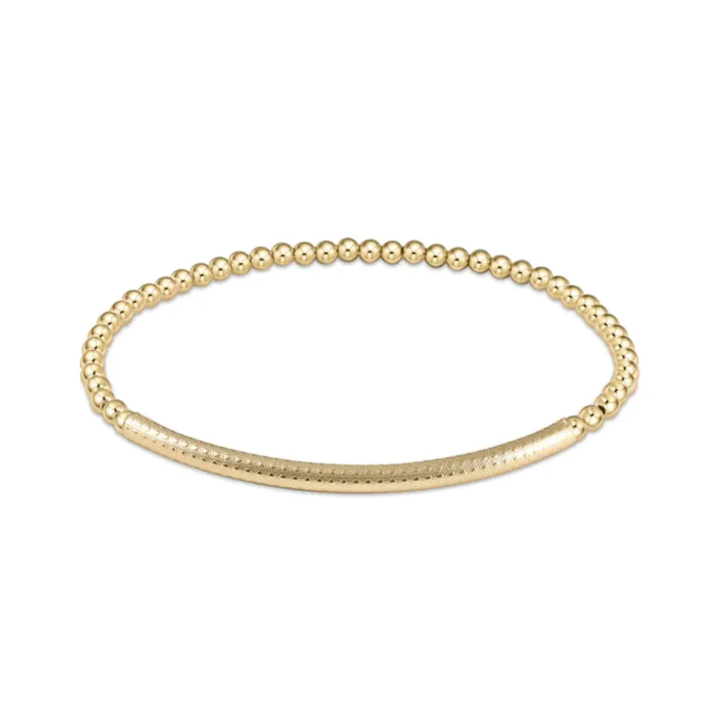 enewton 6.25" Classic Gold 3mm Bead Bracelet - Bliss Bar Textured