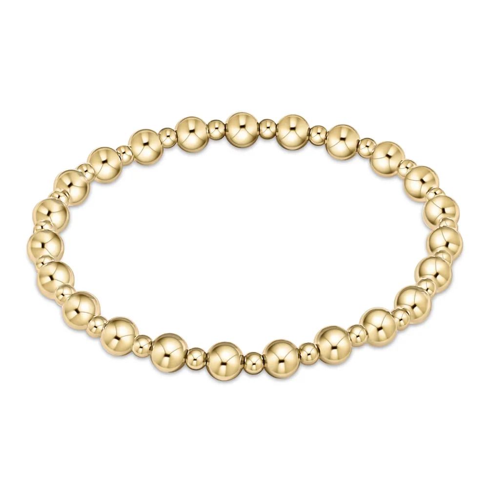 enewton 6.25" Classic Grateful Pattern Bead Bracelet - Gold 5mm