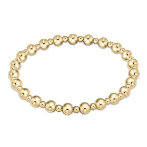 enewton 6.25" Classic Grateful Pattern Bead Bracelet - Gold 5mm