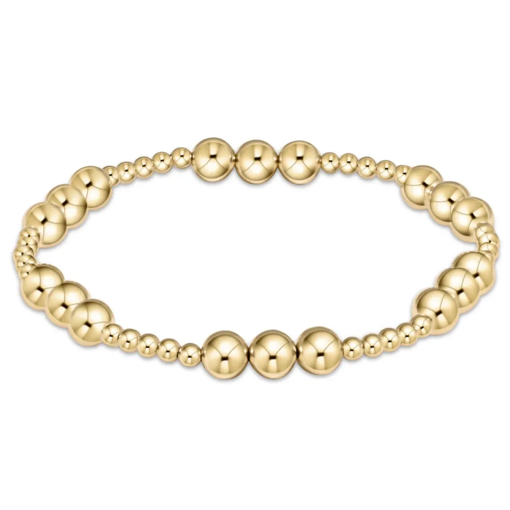 enewton 6.25" Classic Joy Pattern Bead Bracelet - Gold 6mm *Retired*