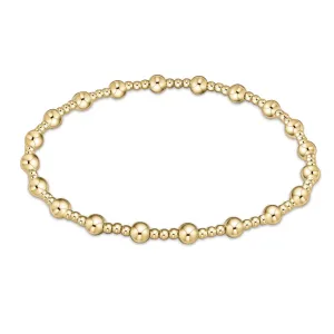 enewton 6.25" Classic Sincerity Pattern Beaded Bracelet - Gold 4mm