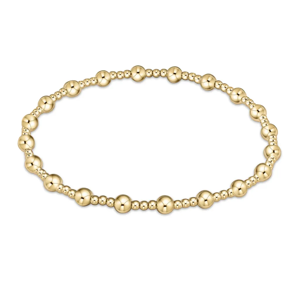 enewton 6.25" Classic Sincerity Pattern Beaded Bracelet - Gold 4mm