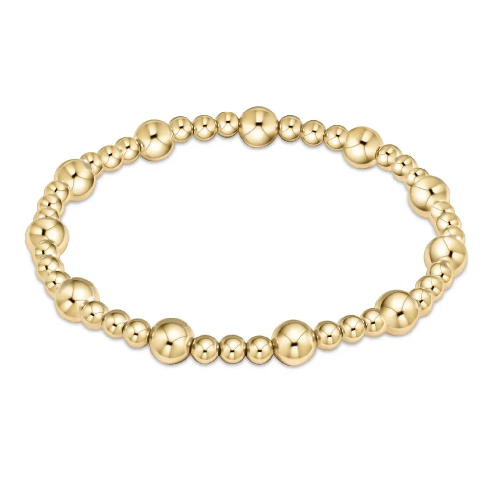 enewton 6.25" Classic Sincerity Pattern Beaded Bracelet - Gold 6mm