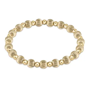 enewton 6.25" Dignity Grateful Pattern Bead Bracelet - Gold 6mm