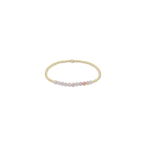 enewton 6.25" Gold Bliss Gemstone 2mm Bead Bracelet - Pink Opal