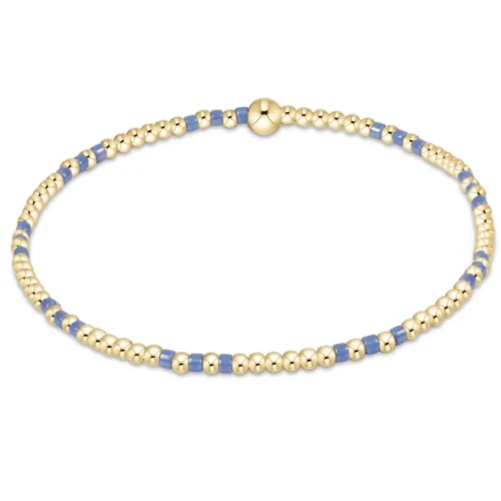 enewton 6.25" Hope Joy Pattern 2mm Bead Bracelet - Bright Blue