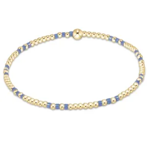 enewton 6.25" Hope Joy Pattern 2mm Bead Bracelet - Bright Blue