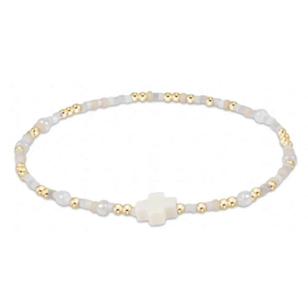 enewton 6.25" Hope Unwritten Signature Cross Bracelet - Call Me On My Shellphone