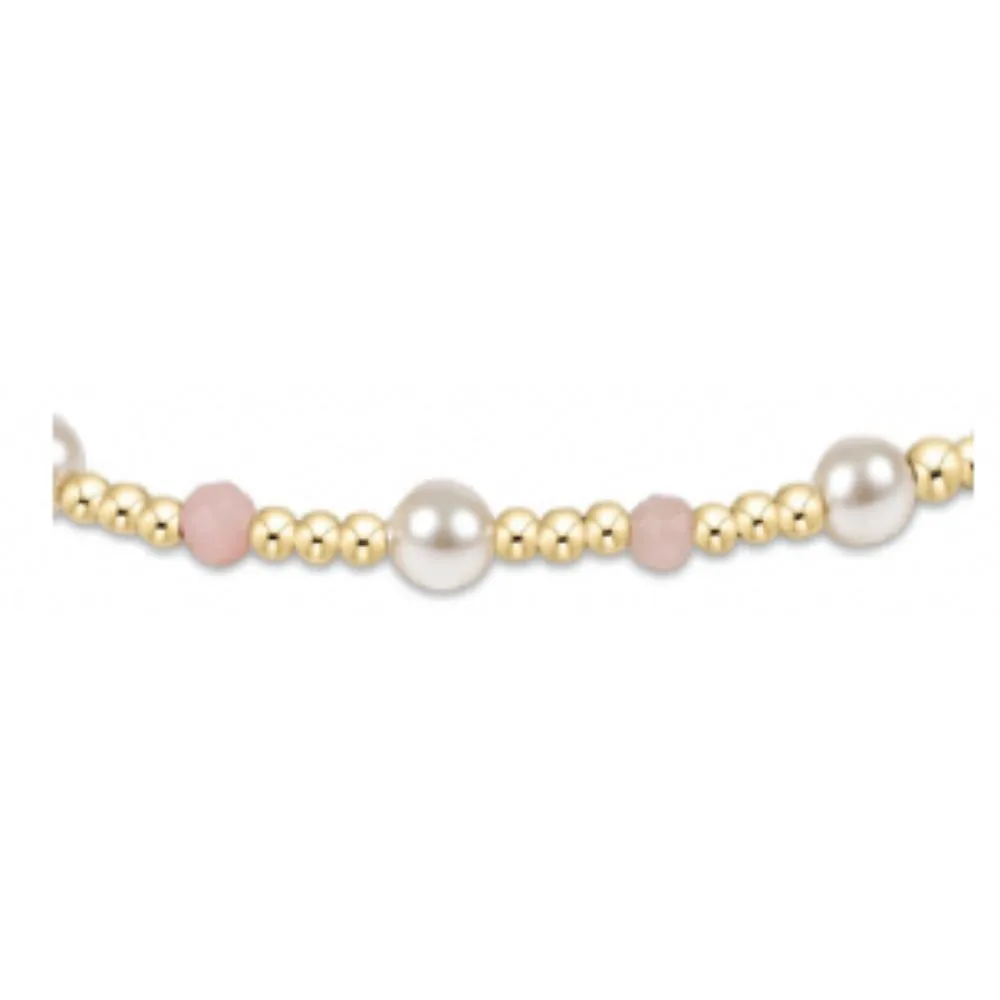 enewton 6.25" Pearl Sincerity Pattern 4mm Bead Bracelet - Pink Opal