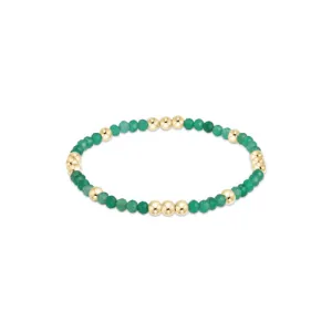 enewton 6.25"  Worthy Pattern 3mm Gemstone Bead Bracelet - Green Onyx
