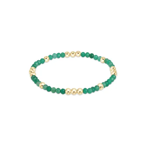enewton 6.25"  Worthy Pattern 3mm Gemstone Bead Bracelet - Green Onyx