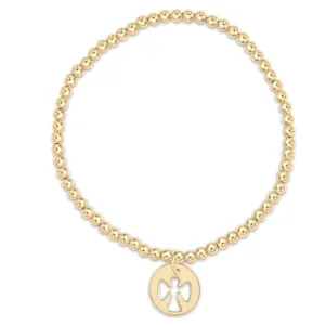 enewton 7.25" extends Classic Gold 3mm Bead Bracelet - Guardian Angel Gold Charm