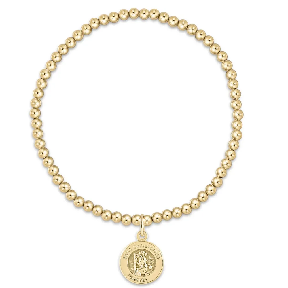 enewton 7.25" extends Classic Gold 3mm Bead Bracelet - Protection Gold Disc