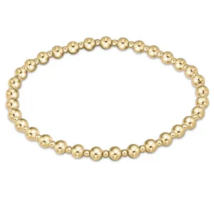 enewton 7.25" extends Classic Grateful Pattern Bead Bracelet - Gold 4mm