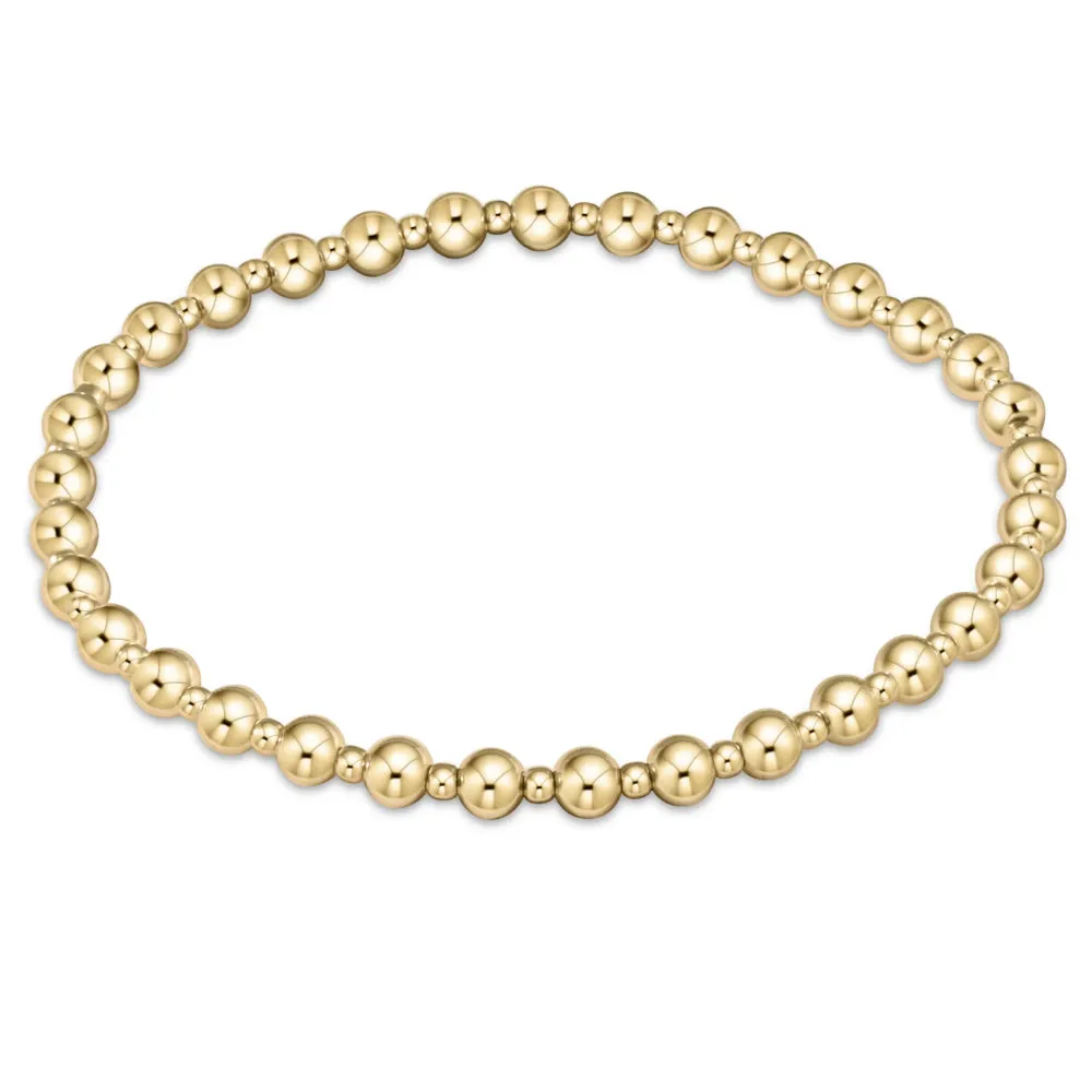 enewton 7.25" extends Classic Grateful Pattern Bead Bracelet - Gold 4mm
