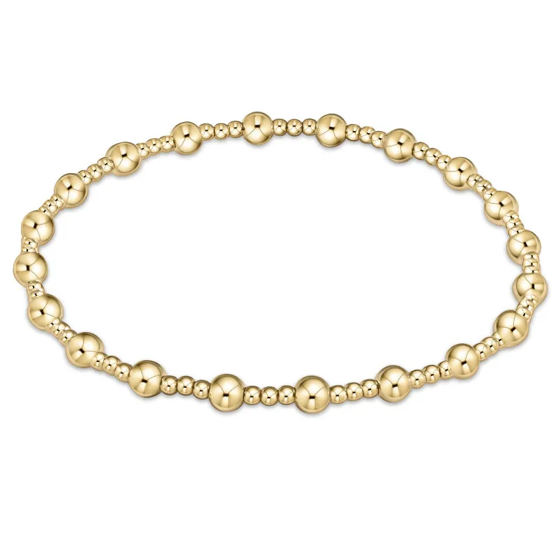 enewton 7.25" extends Classic Sincerity Pattern 4mm Bead Bracelet - Gold