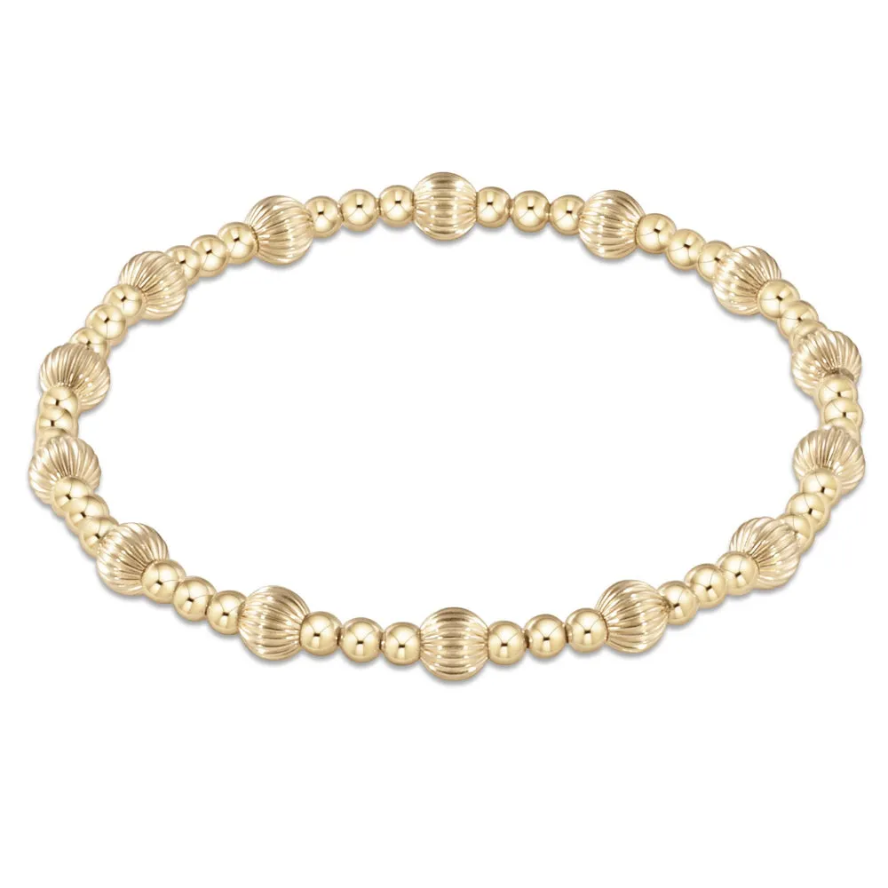 enewton 7.25" extends Dignity Sincerity Pattern Gold Bead Bracelet - 6mm