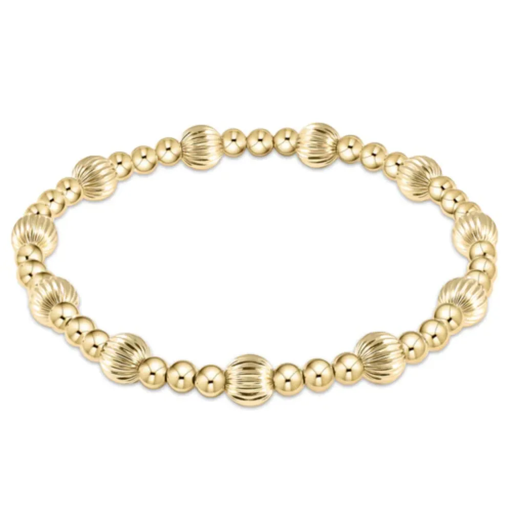 enewton 7.25" extends Dignity Sincerity Pattern Gold Bead Bracelet - 6mm