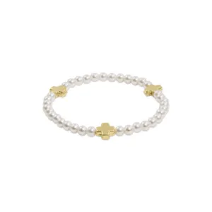 enewton 7.25" Extends - Signature Cross Pearl Pattern 4mm Bead Bracelet