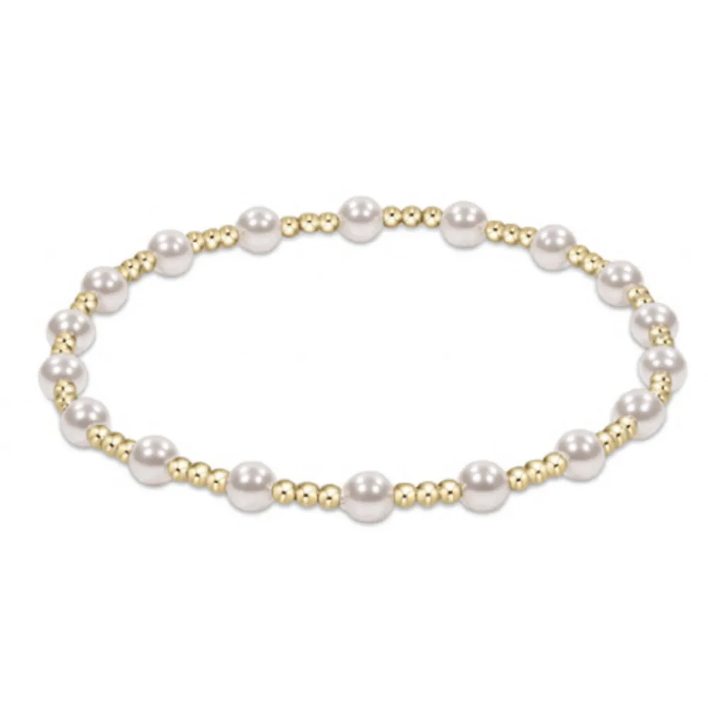 enewton 7.25" extends Sincerity Pattern 4mm Bead Bracelet - Pearl