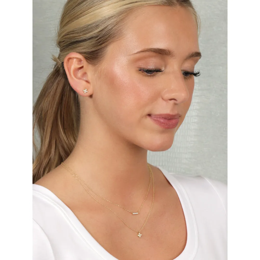 enewton couture 14kt Gold and Diamond Significance Bar Necklace - Four Diamonds