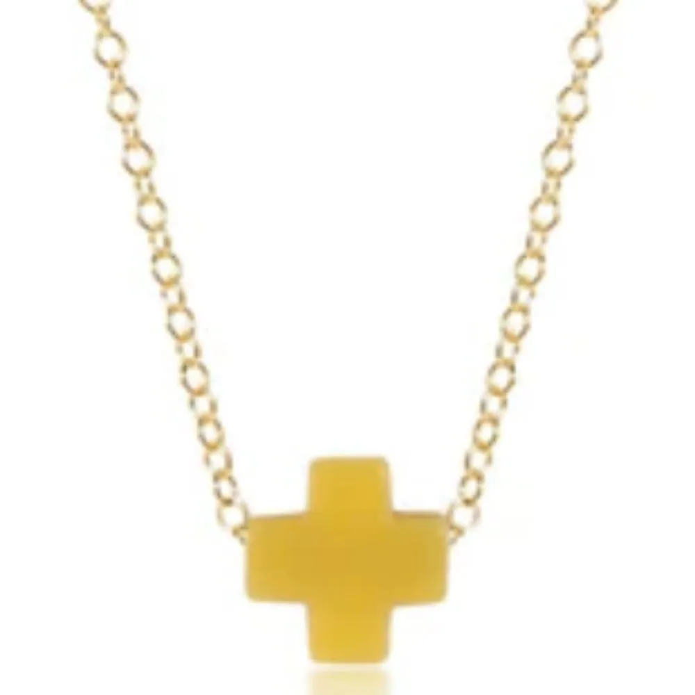 enewton egirl 14" Necklace Gold - Signature Cross Canary