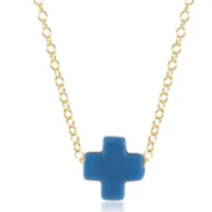 enewton egirl 14" Necklace Gold - Signature Cross Cobalt