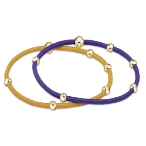 enewton "e"ssentials Gameday Deep Purple-Golden Yellow Hair Bracelets - Set of 2