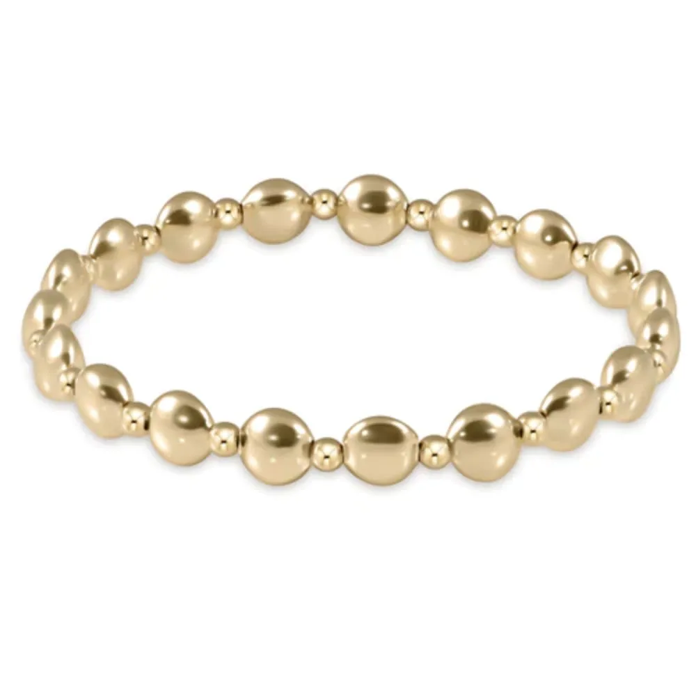 enewton6.25"  Honesty Gold Grateful Pattern 6mm Bead Bracelet