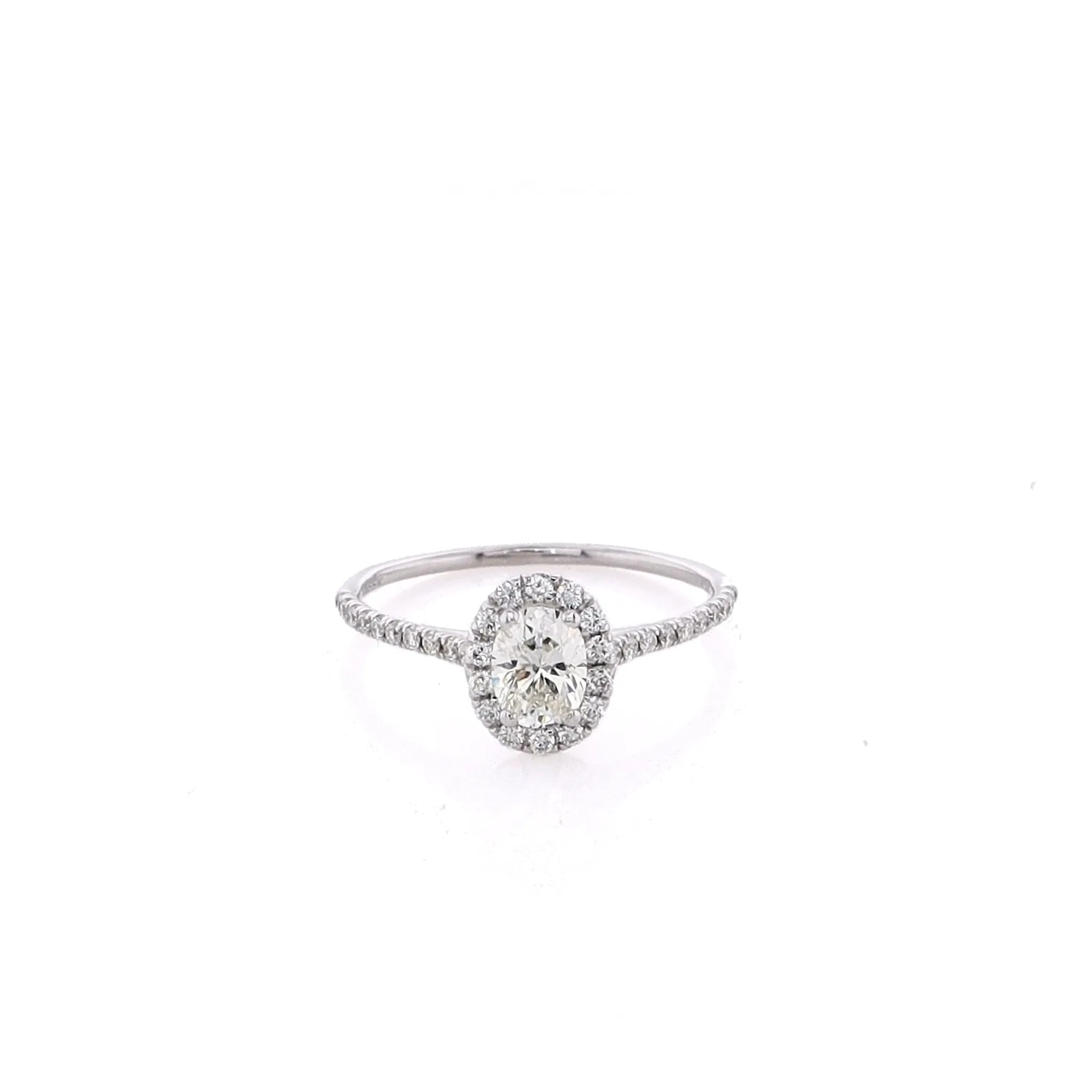 Estate 14 Karat White Gold Diamond Engagement Ring