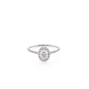 Estate 14 Karat White Gold Diamond Engagement Ring