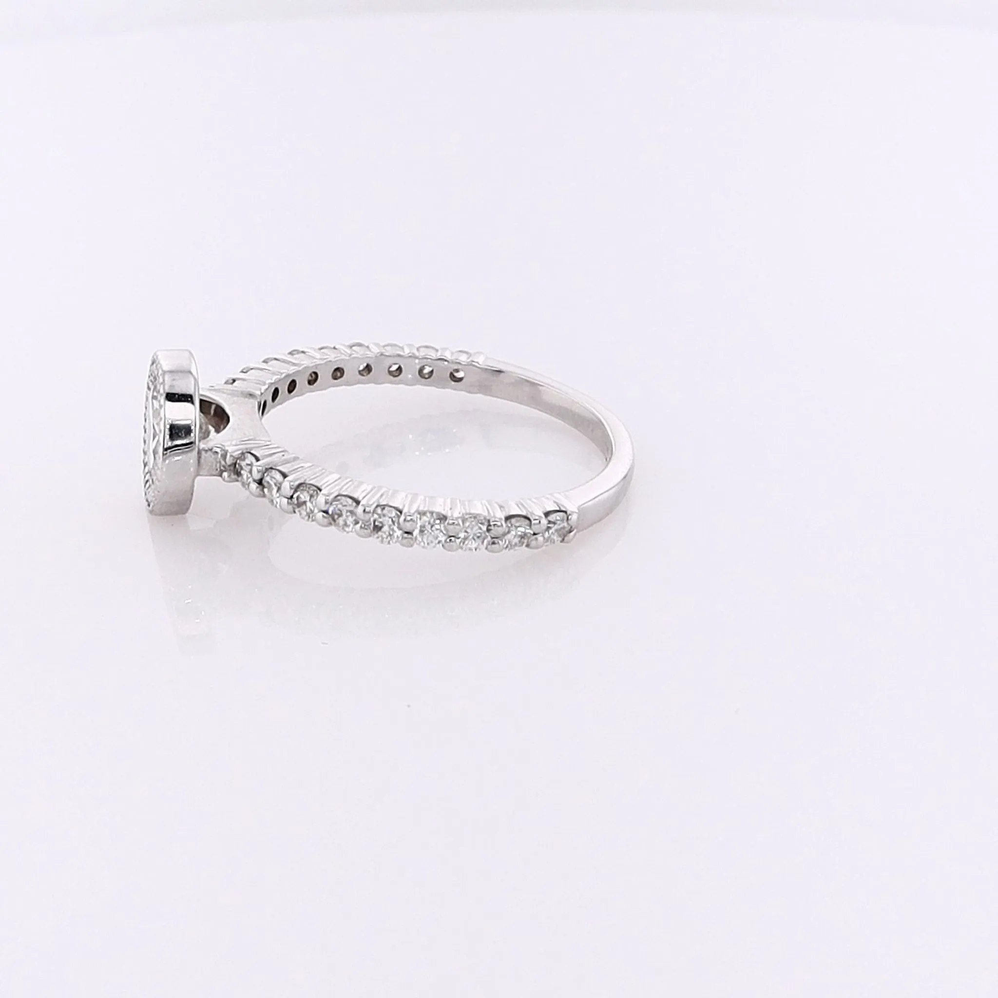 Estate 14 Karat White Gold Diamond Milgrain Engagement Ring