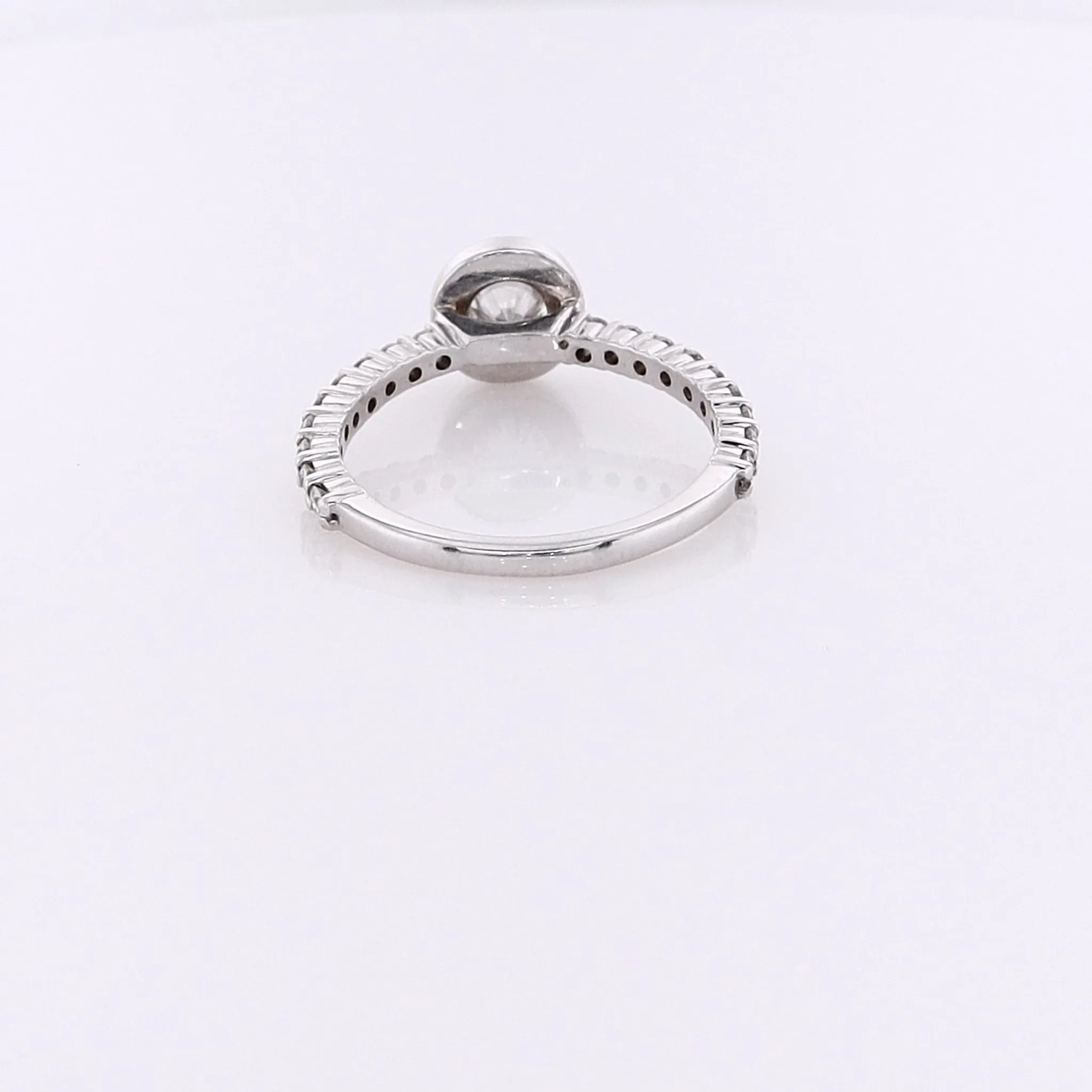 Estate 14 Karat White Gold Diamond Milgrain Engagement Ring