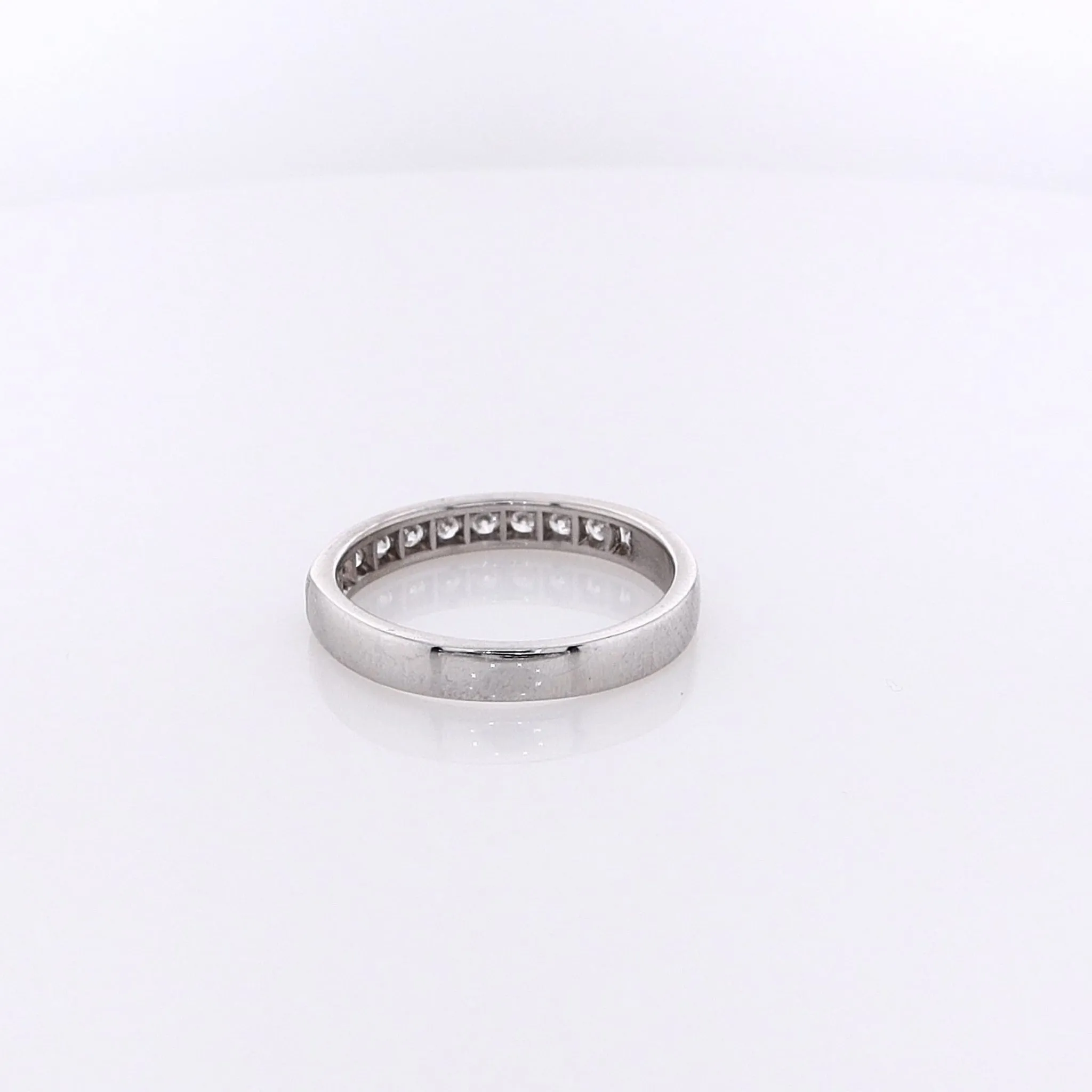 Estate 14 Karat White Gold Diamond Wedding Band