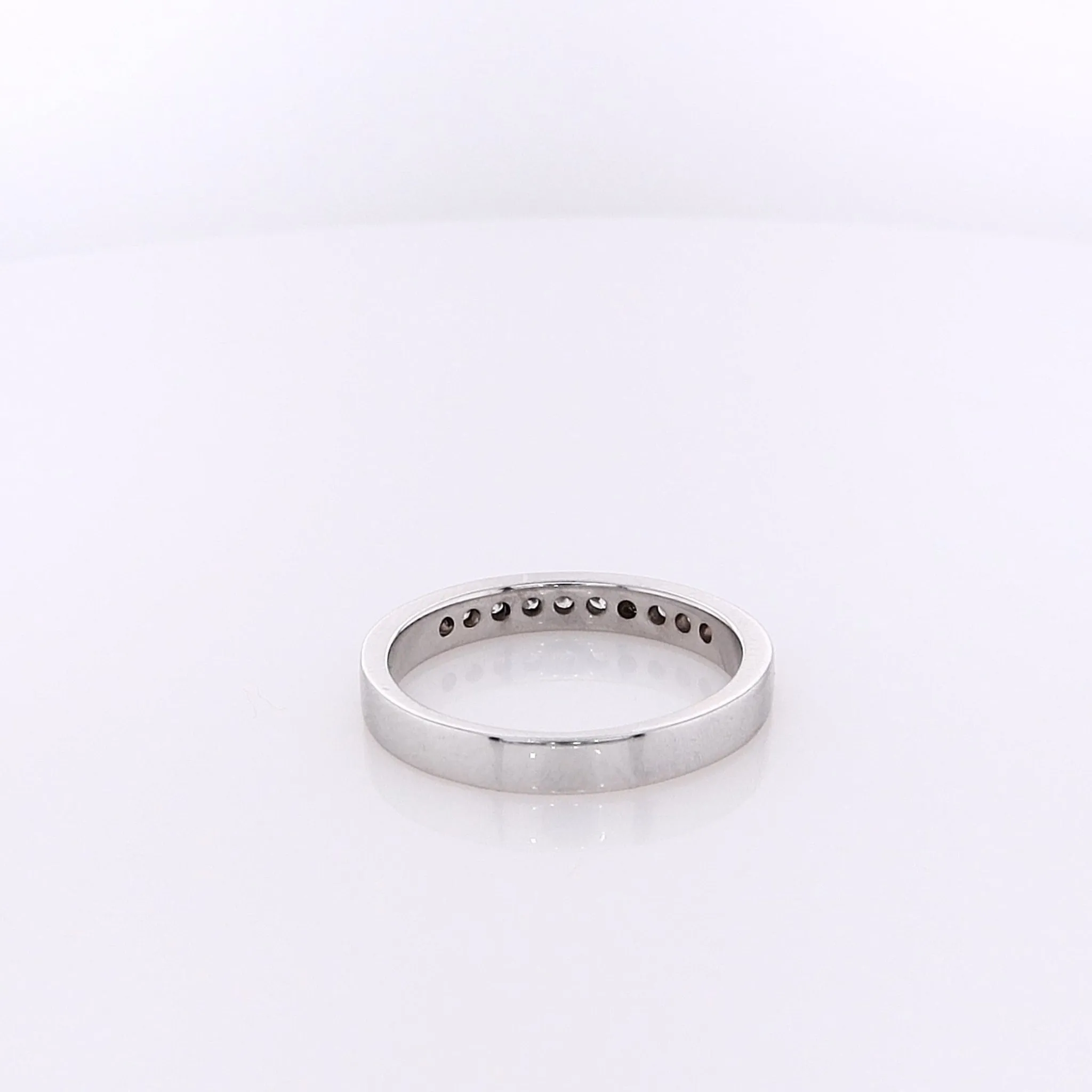 Estate 14 Karat White Gold Diamond Wedding Band