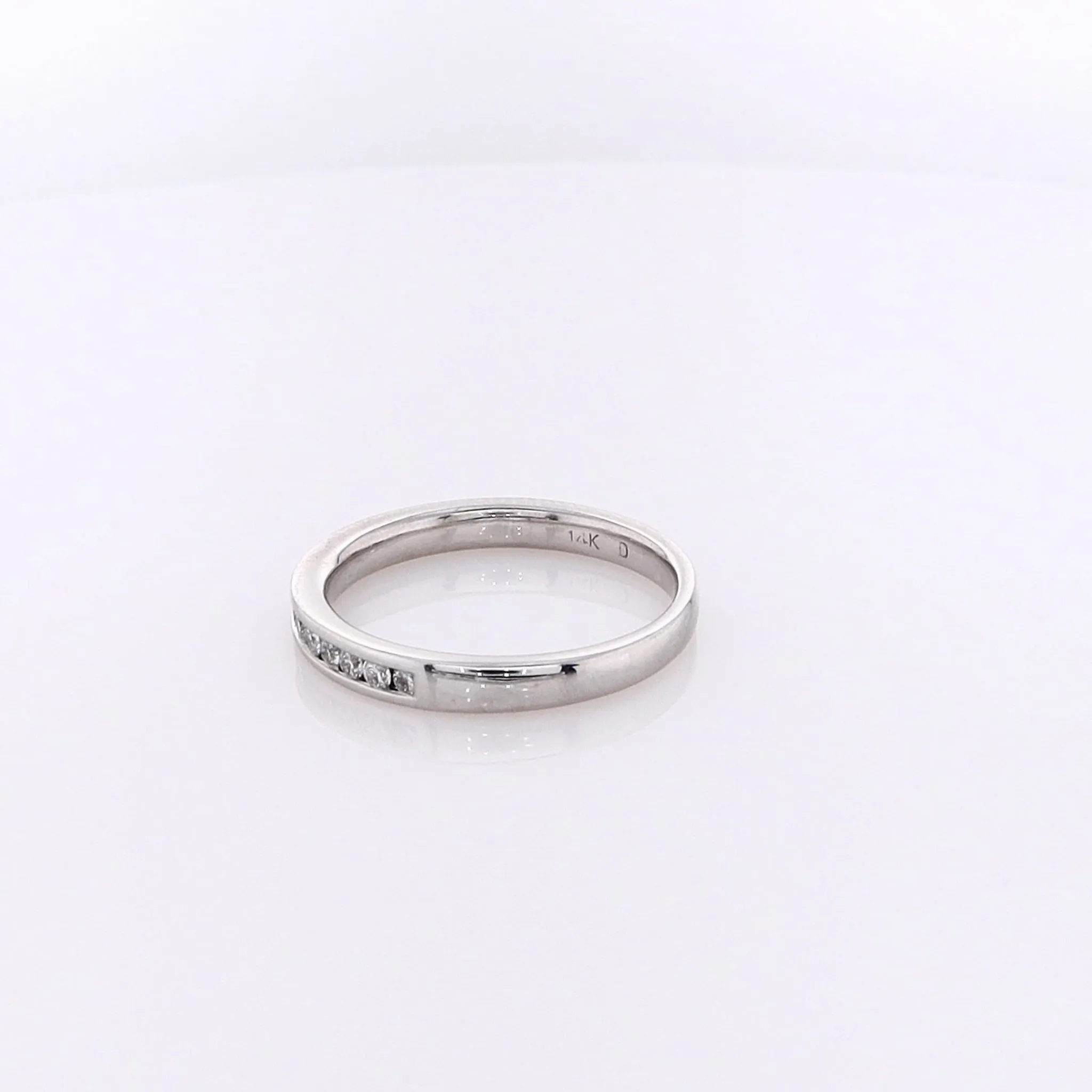 Estate 14 Karat White Gold Diamond Wedding Band