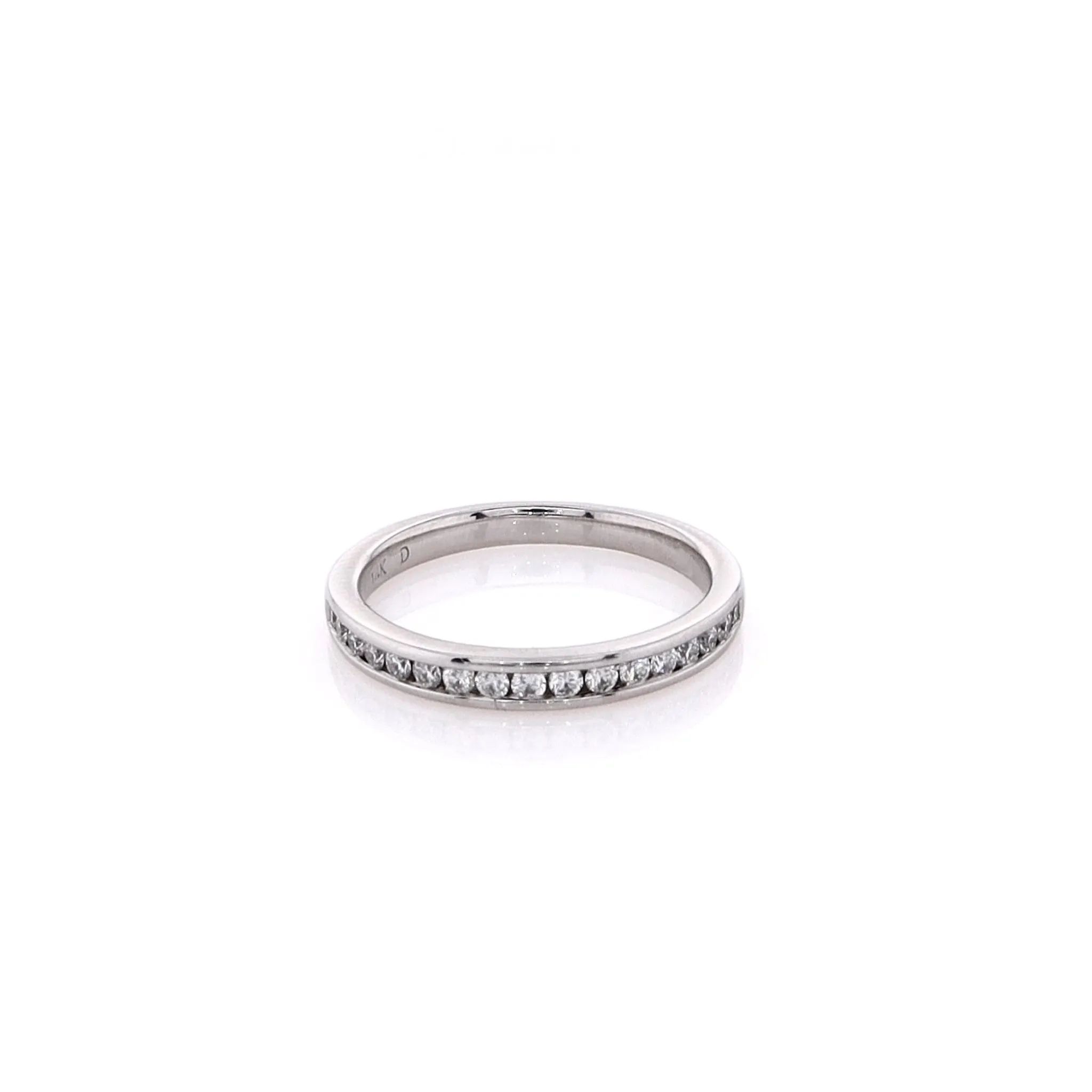 Estate 14 Karat White Gold Diamond Wedding Band