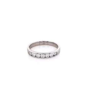 Estate 14 Karat White Gold Diamond Wedding Band
