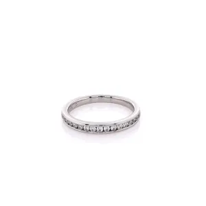 Estate 14 Karat White Gold Diamond Wedding Band