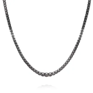 Estate 14k White Gold 15" Graduated Diamond Riviera Necklace