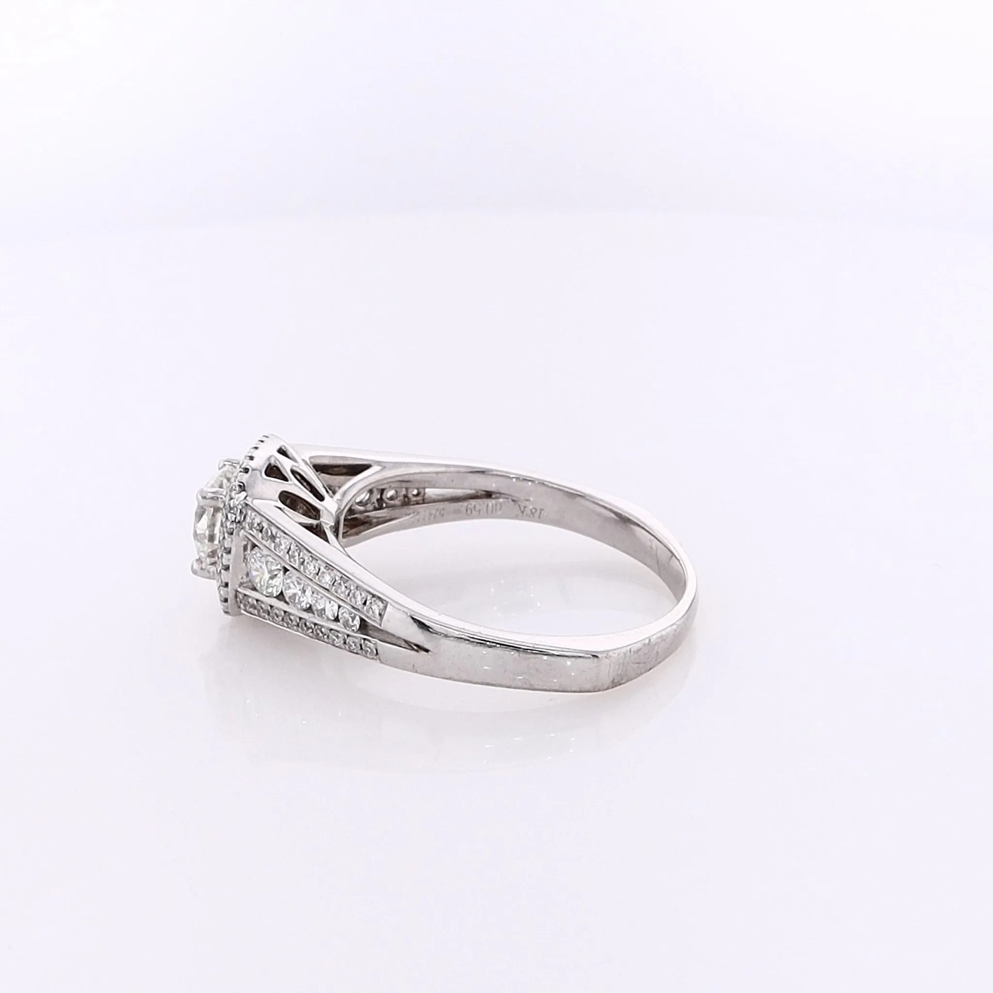 Estate 18 Karat White Gold Diamond Engagement Ring