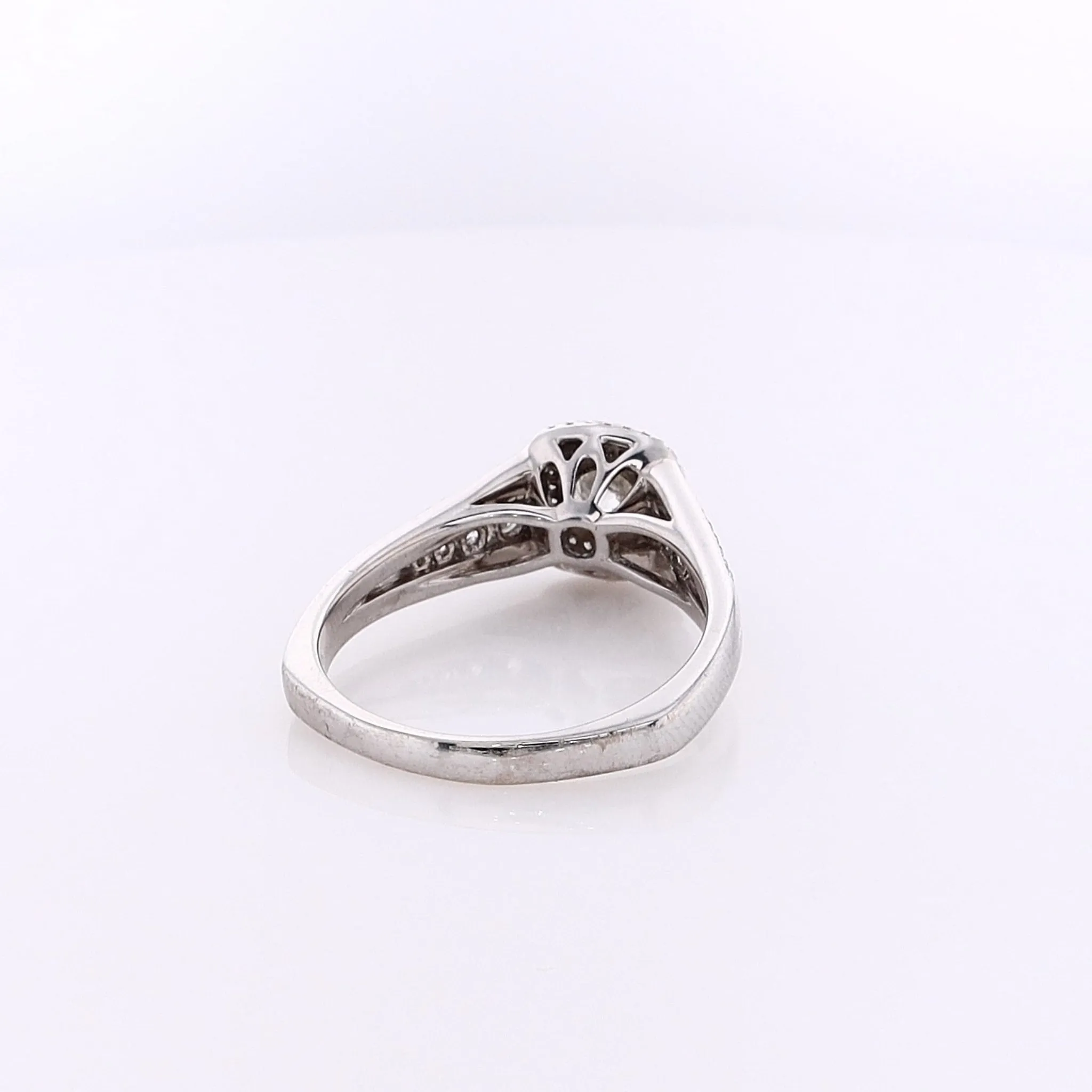 Estate 18 Karat White Gold Diamond Engagement Ring