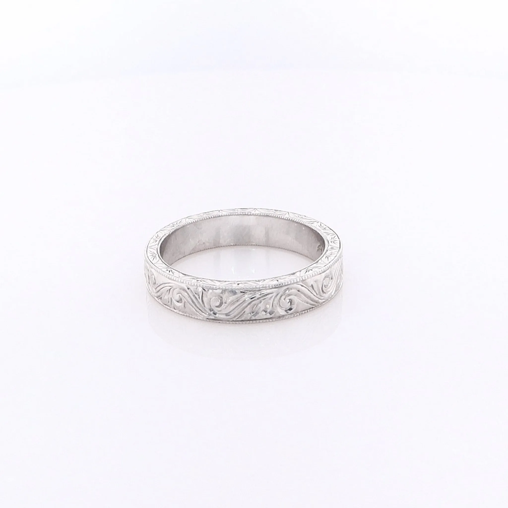 Estate 18 Karat White Wedding Band