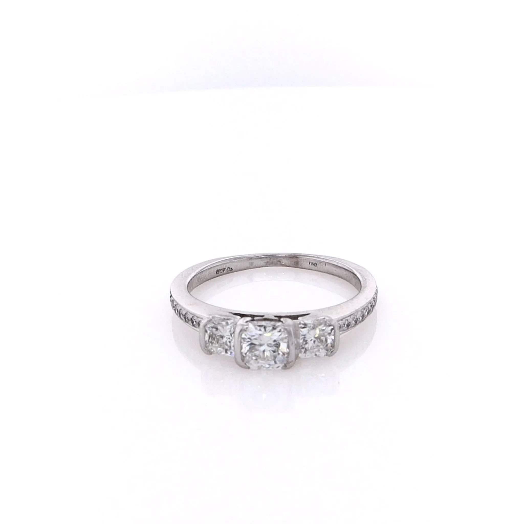 Estate Hearts on Fire 18 Karat White Gold Diamond Engagement Ring
